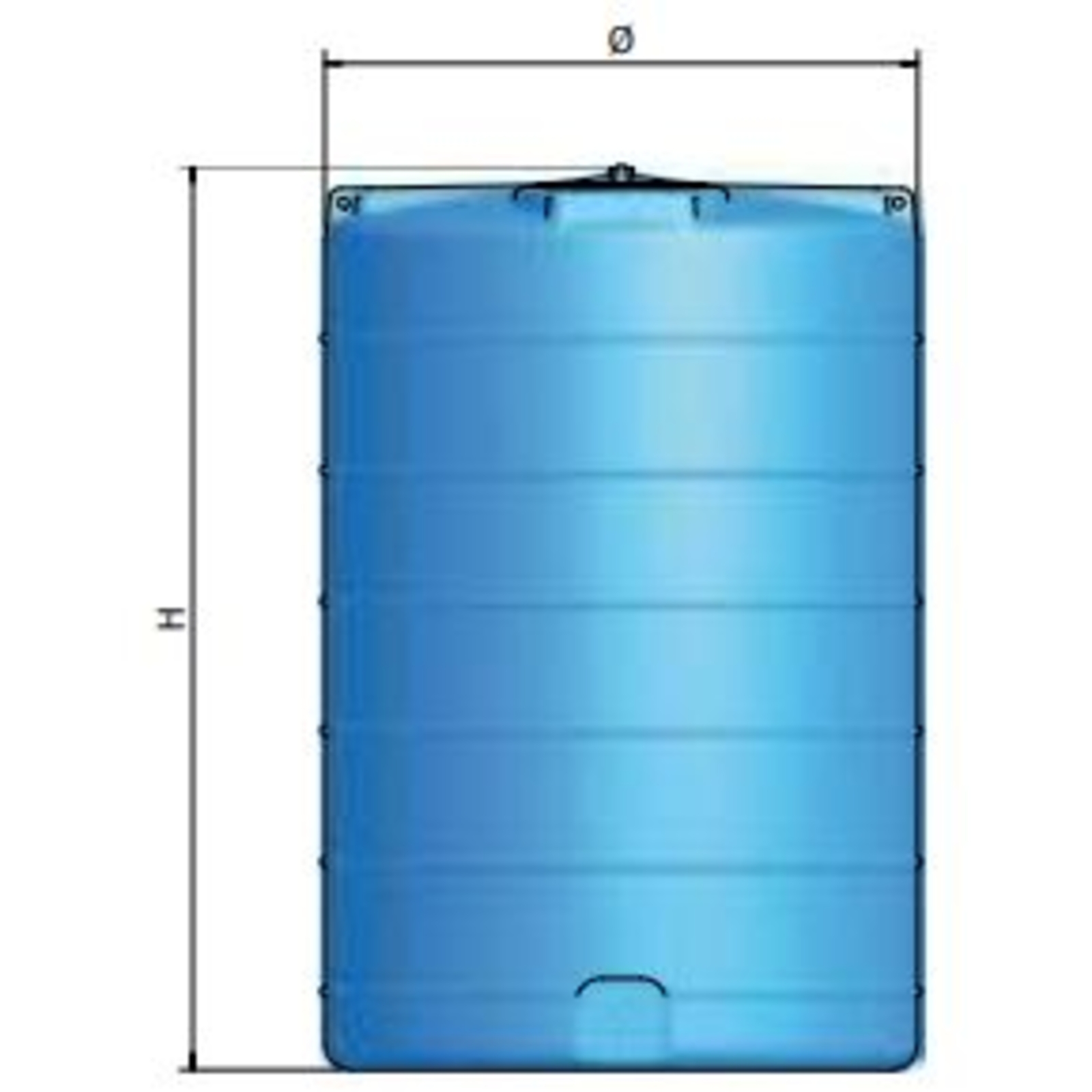 CUVE STOCKAGE VERTICALE BLEUE EN PE 13000L - RENSON - 980031