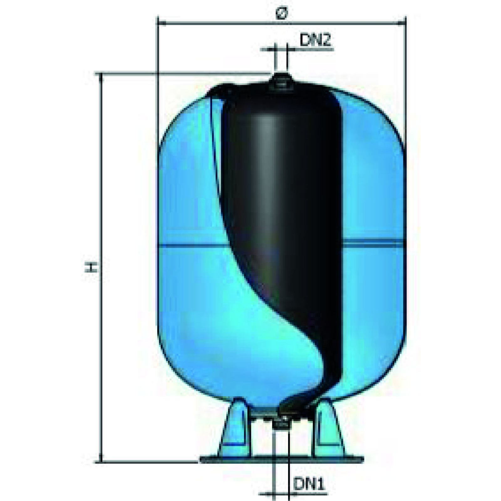 RESERVOIR A VESSIE VERTICAL 50L PRESSION MAX 10BARS - RENSON - 980293