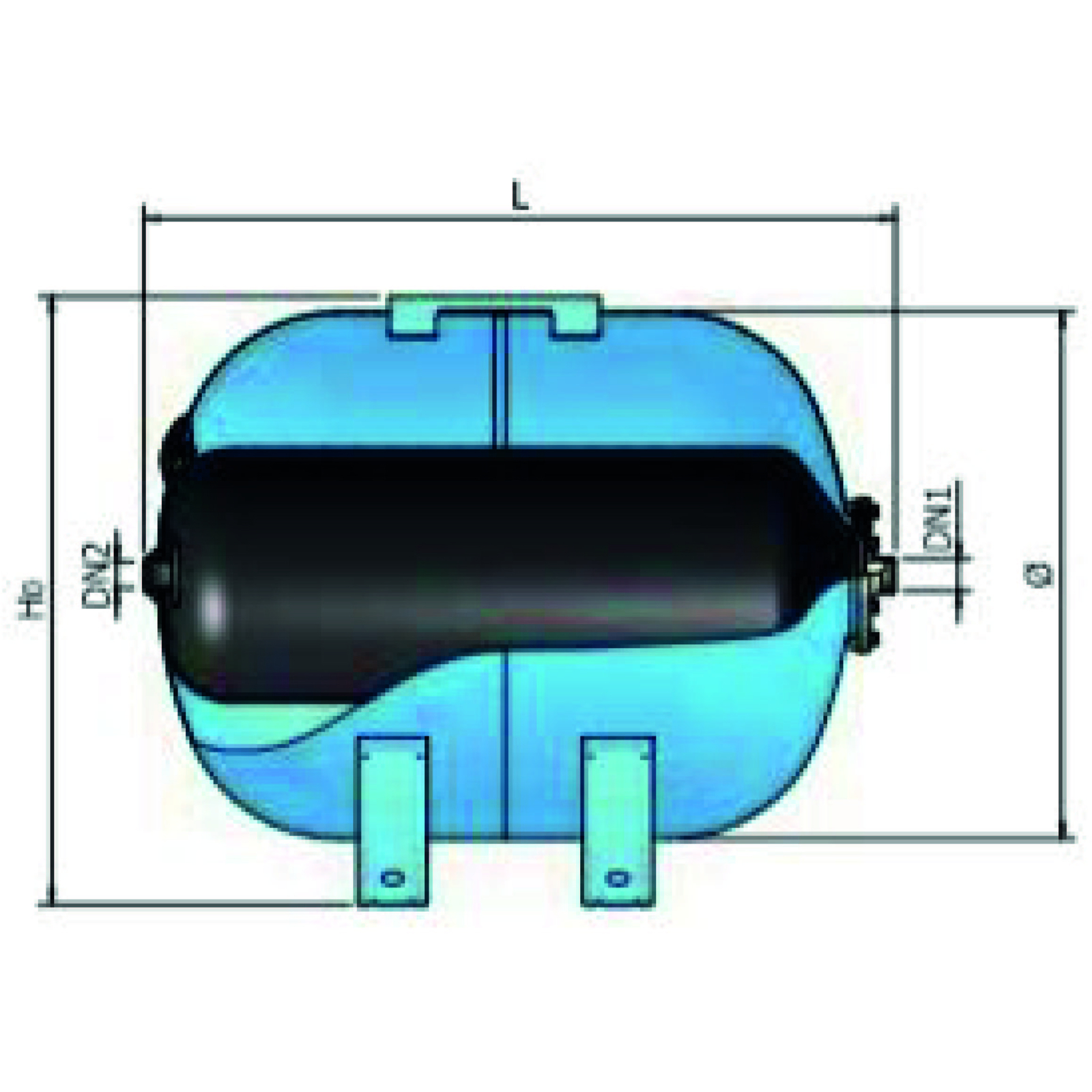 RESERVOIR A VESSIE HORIZONTAL 100L PRESSION MAX 10BARS - RENSON - 980305