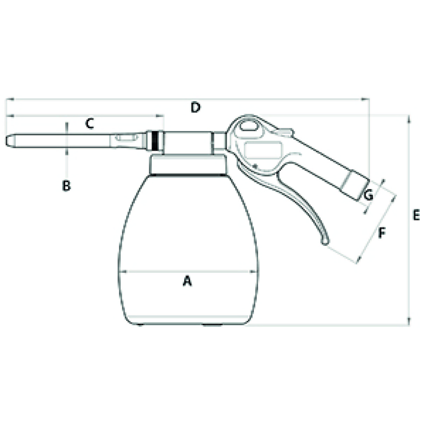 PISTOLET DE LAVAGE 150MM AVEC GODET 1,2L - RENSON - C-142130