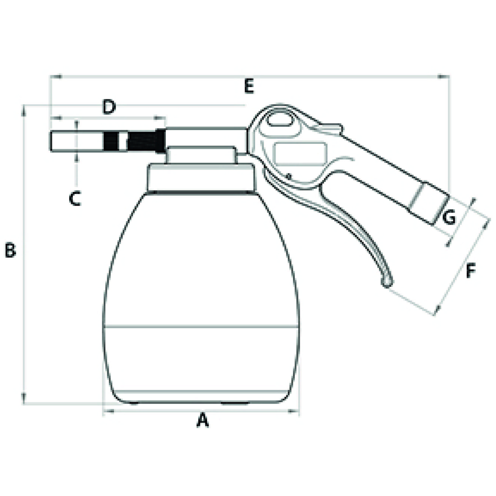 PISTOLET DE SABLAGE AVEC GODET 1,2L - RENSON - C-145100