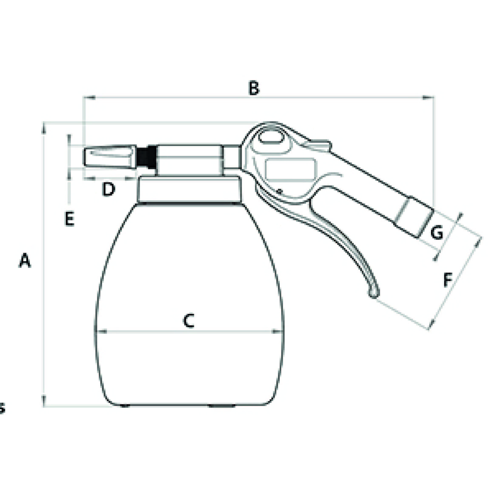 PISTOLET A PULVERISER AVEC GODET 1,2L - RENSON - C-146100