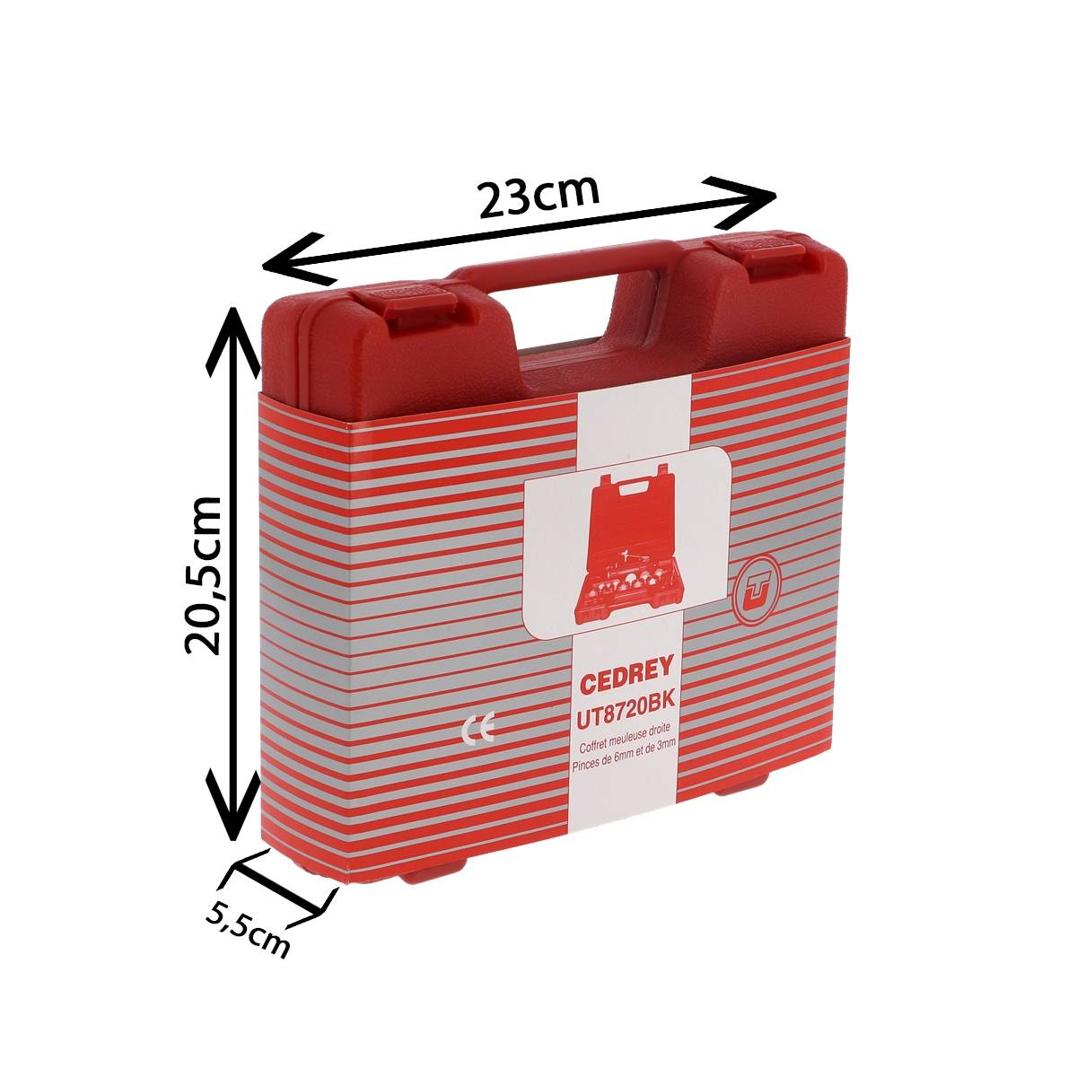 COFFRET MEULEUSE DROITE PINCES 3 ET 6MM + 10 MEULES - RENSON - UT8720BK