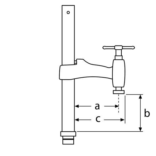 Serre-joint pour table de soudage 4003-W - Ø28 mm ouverture 40 cm URKO - 1547040