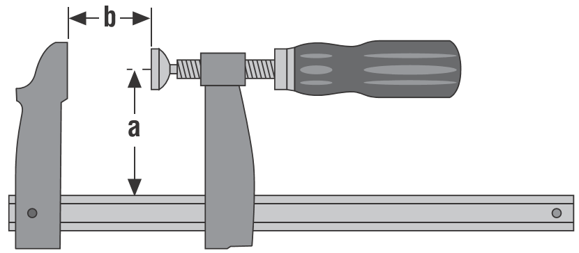 Serre-joint pour marqueterie 4021-H  - saillie 60 mm ouverture 30cm URKO - 2013030
