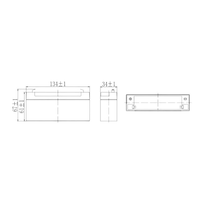Batterie plomb rechargeable 6V 3,2Ah avec connexions Faston F1 - VELAMP - 23725