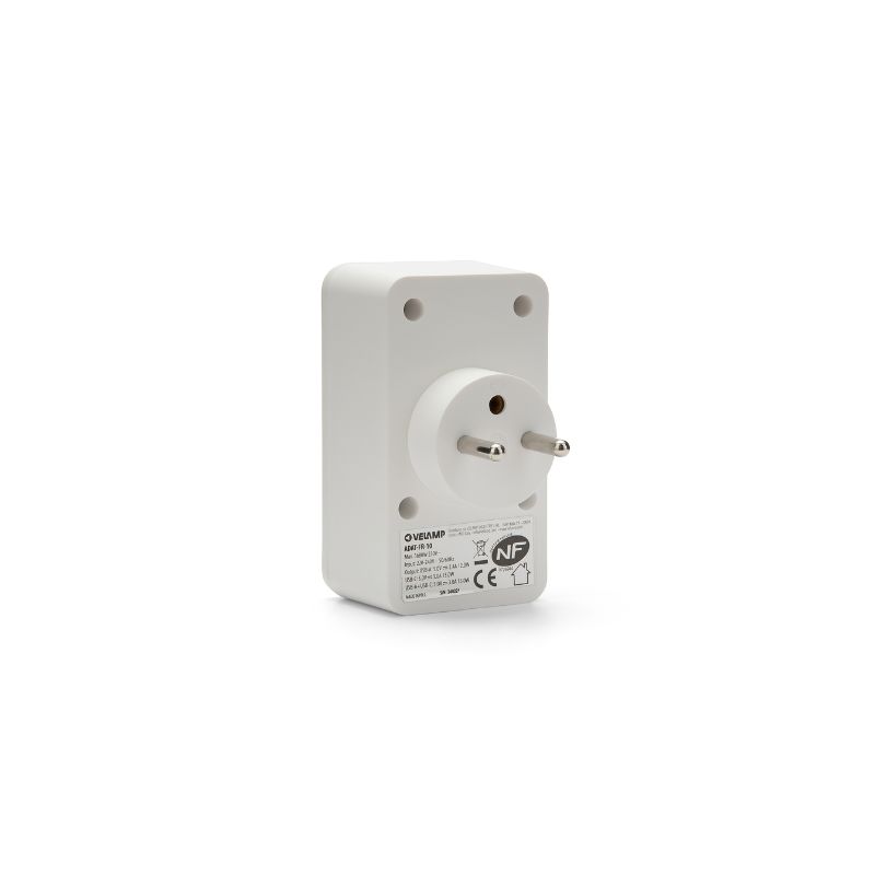 BIPLITE Multiprise 2P+T 16A/6A + 2 USB-A & 2 USB-C - VELAMP - ADAT-FR-10