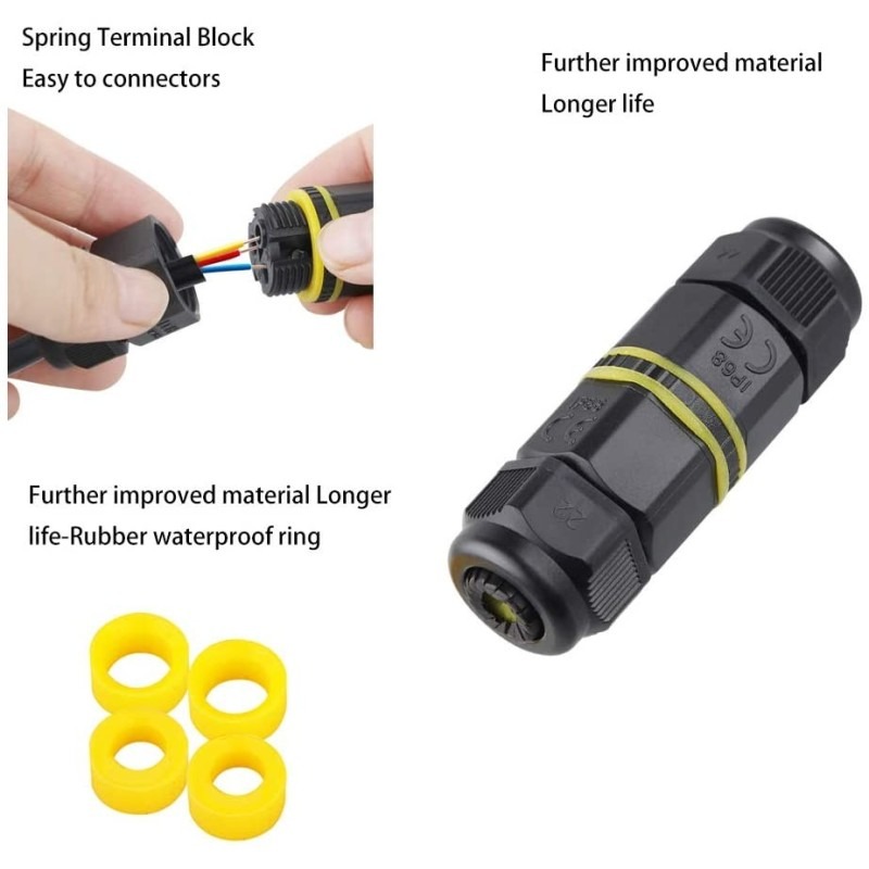 Connecteur électrique 3 pôles IP68 - VELAMP - CIP681