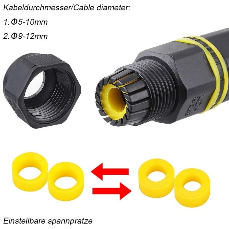 Connecteur électrique 3 pôles IP68 - VELAMP - CIP681
