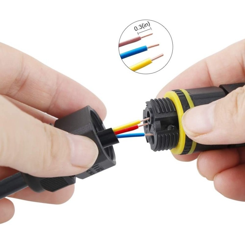 Connecteur électrique 3 pôles IP68 - VELAMP - CIP681