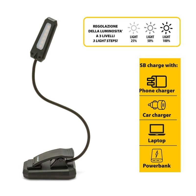 Fairy lampe de lecture rechargeable avec clip  - VELAMP - IR236