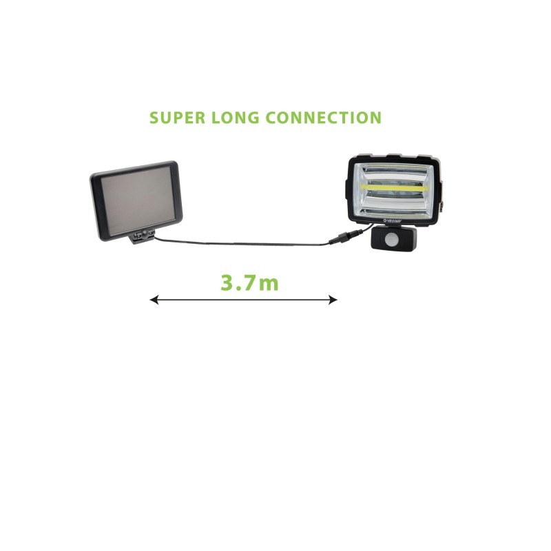 Inca projecteur rechargeable solaire led 1600 lm avec détecteur  - VELAMP - IS342
