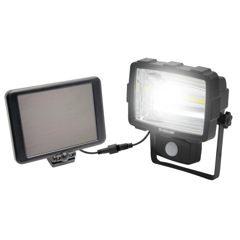 Inca projecteur rechargeable solaire led 1600 lm avec détecteur  - VELAMP - IS342