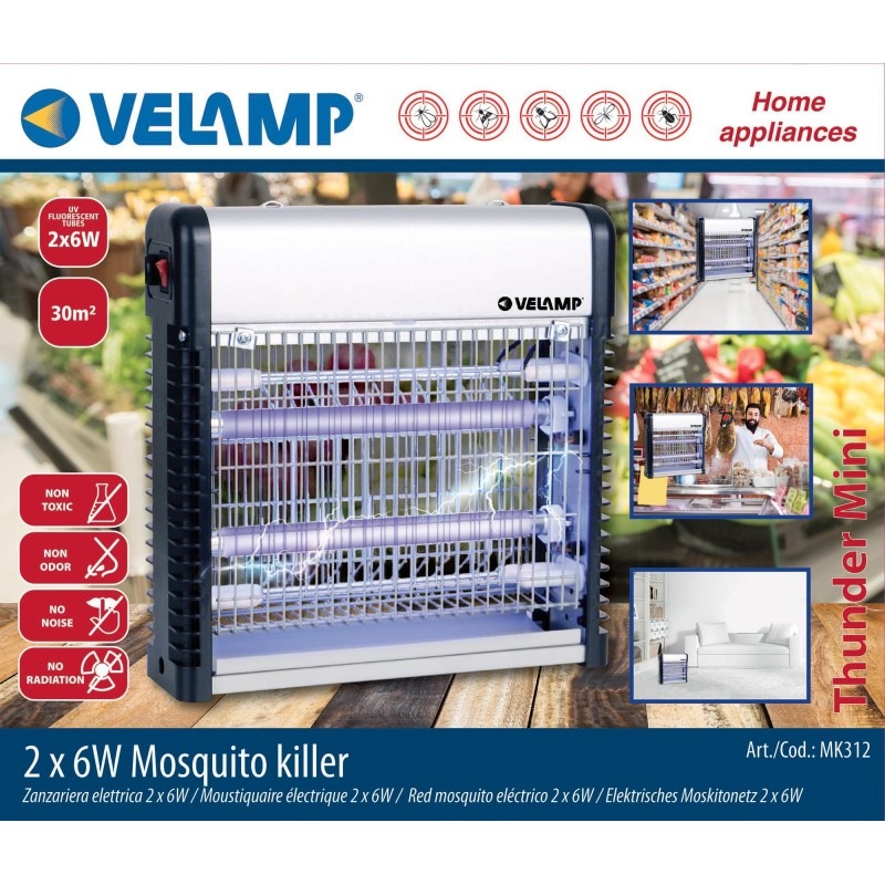 Thunder mini moustiquaire électrique professionnelle 2x6W  - VELAMP - MK312