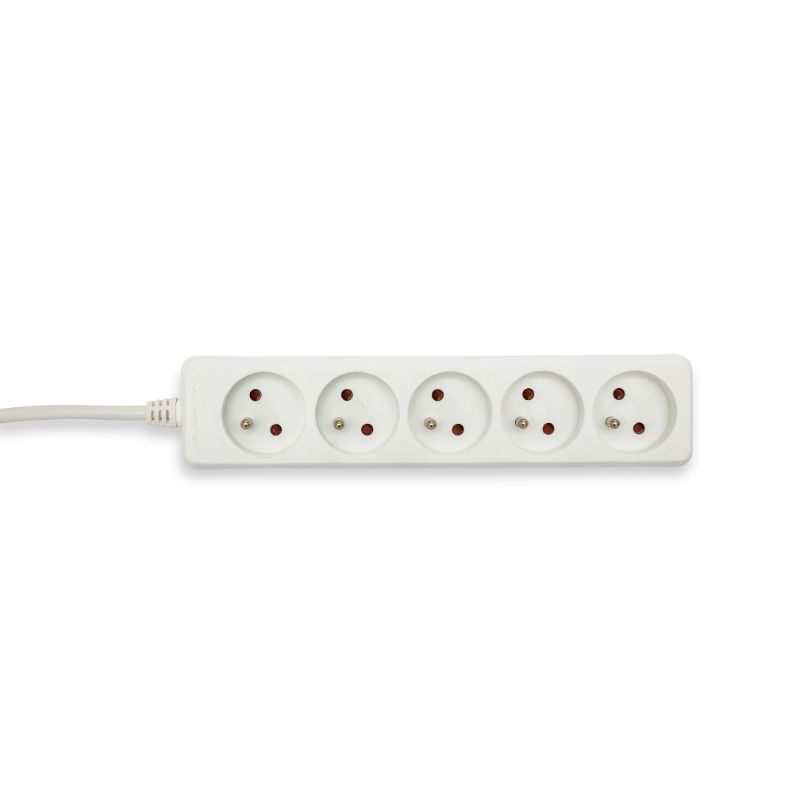 Bloc multiprise 5 prises 16A avec câble 1m - VELAMP - MULTIP-FR-5