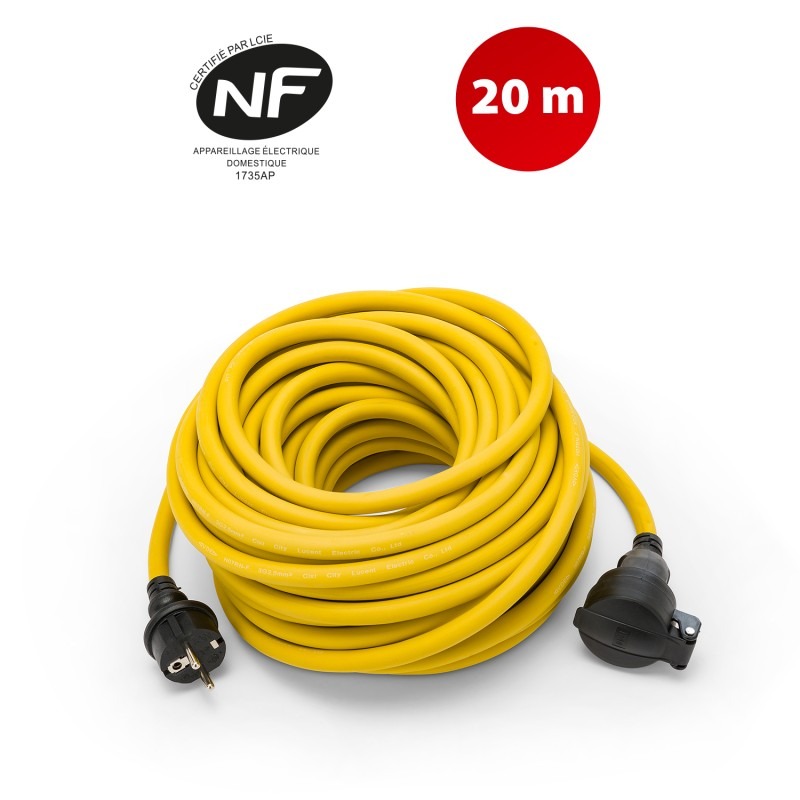 Rallonge de chantier 20 m H07RN-F 3G2,5 mm² IP44 - VELAMP - PRO725-20F