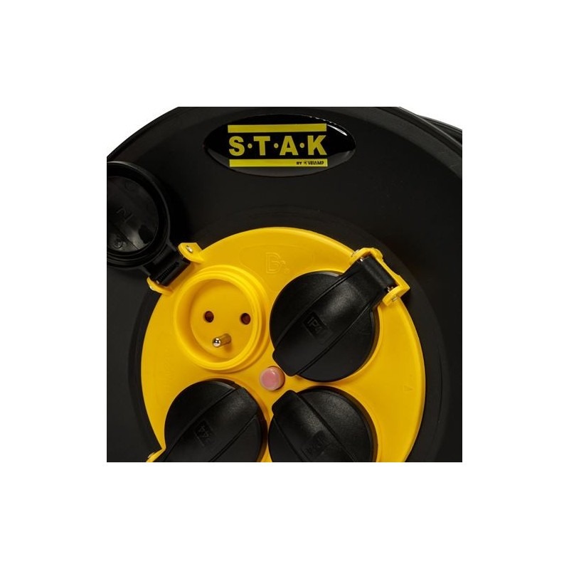 Enrouleur professionnel 4 prises 25 m H07RN-F 3G2,5 mm² IP44 - VELAMP - REELART-FR-25