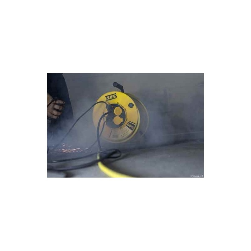 Enrouleur prof 4 prises 25 m H07RN-F 3G2,5 mm² IP44 tambour fixe - VELAMP - REELPRO-FR-25