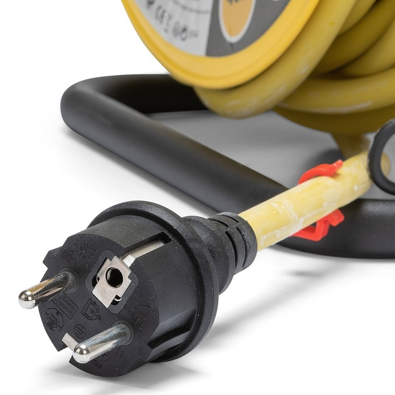 Enrouleur prof 4 prises 25 m H07RN-F 3G2,5 mm² IP44 tambour fixe - VELAMP - REELPRO-FR-25