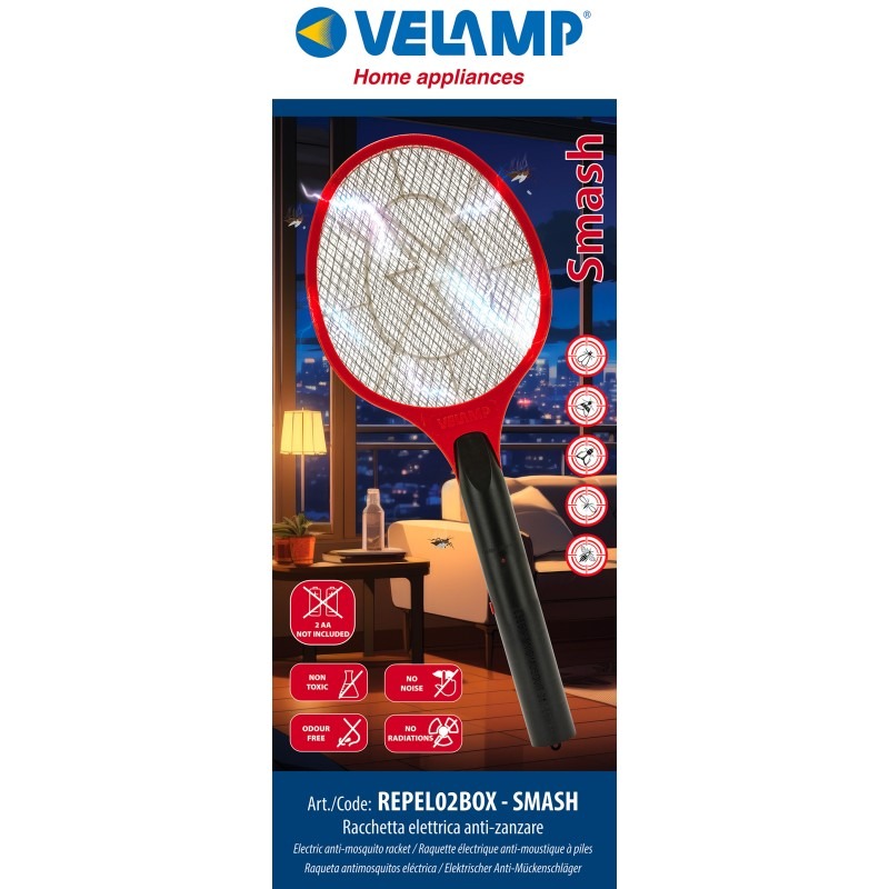 SMASH Raquette anti-moustiques électrique - VELAMP - REPEL02BOX