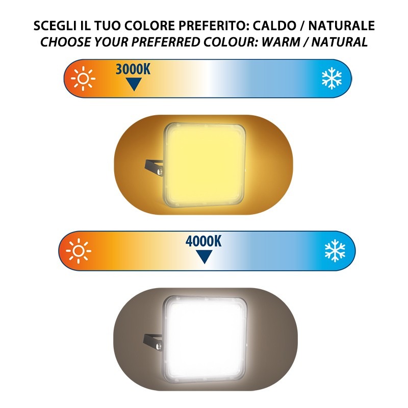 CUBE Projecteur LED solaire 9600 lumens avec détecteur PIR et panneau solaire déport - VELAMP - SL367