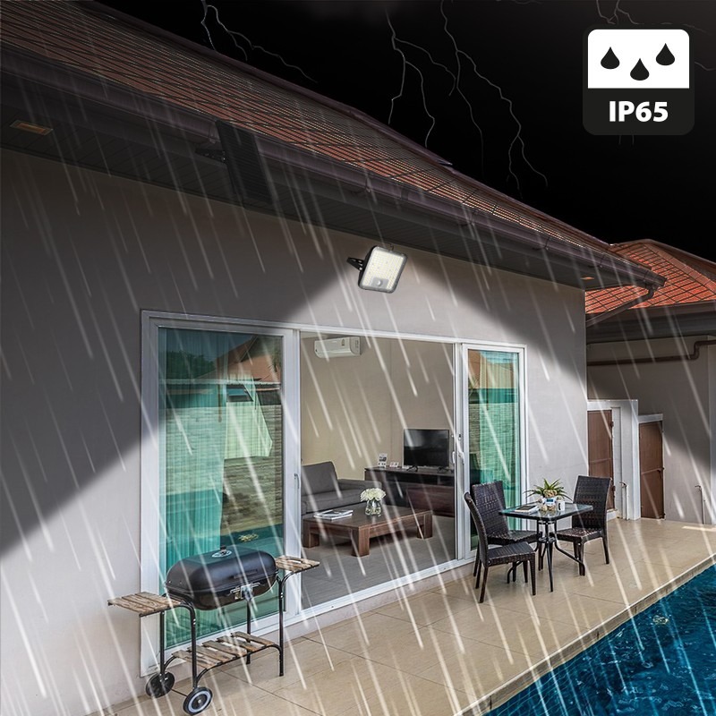 CUBE Projecteur LED solaire 9600 lumens avec détecteur PIR et panneau solaire déport - VELAMP - SL367