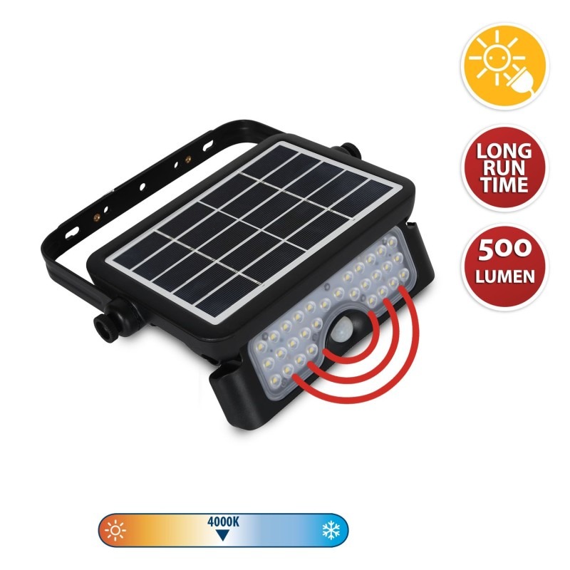 CRUISER Projecteur LED solaire 1600 lumens avec détecteur de mouvement - VELAMP - SL373