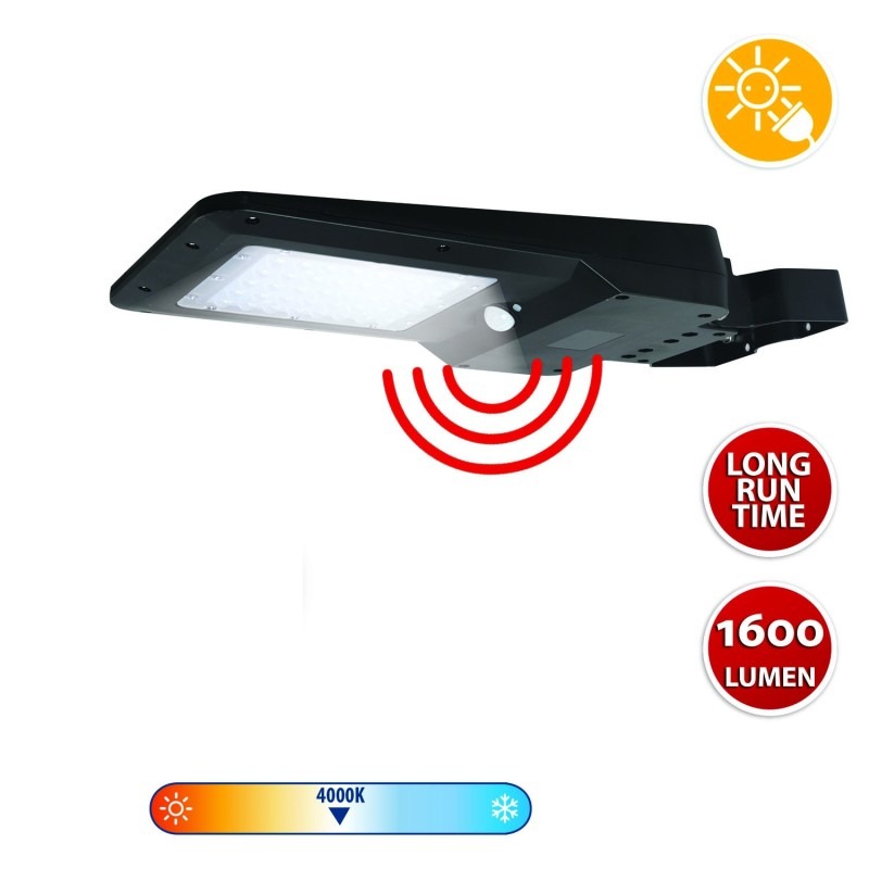 CRUISER Projecteur LED solaire 1600 lumens avec détecteur de mouvement - VELAMP - SL373