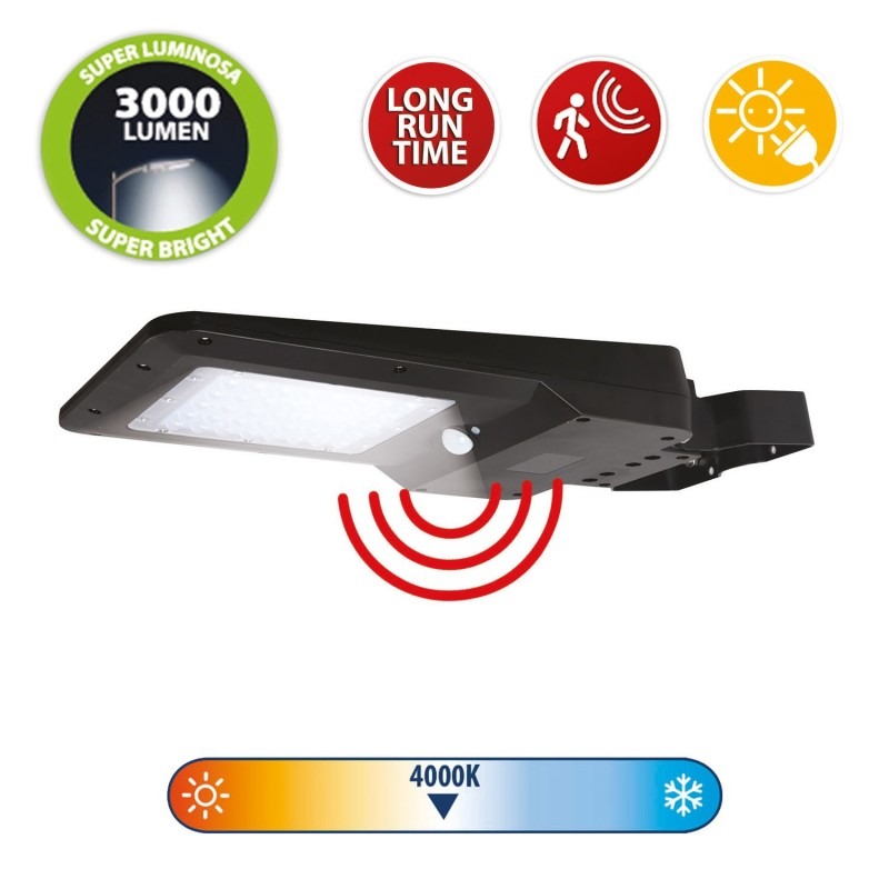 CRUISER M Réverbère LED solaire 3000 lm avec détecteur de mouvement - VELAMP - SL374