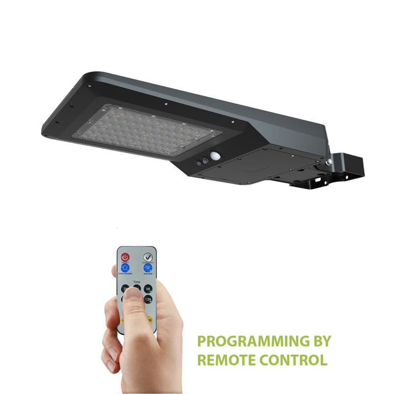 Cruiser XL Réverbère solaire LED 4800 lumens avec détecteur de mouvement et télécommande – VELAMP -SL375