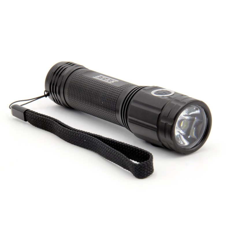 Torche LED STURM rechargeable 2000 lm avec support mural - VELAMP - ST096