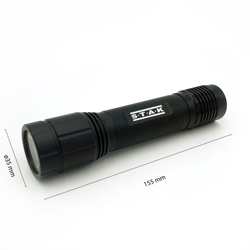 Leopard Lampe torche LED rechargeable en alu 2000 lumens avec étui - VELAMP - ST143