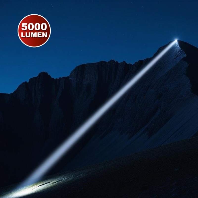 MAMBA Lampe Torche LED Rechargeable 5 000 Lm avec Power Bank - VELAMP - ST144