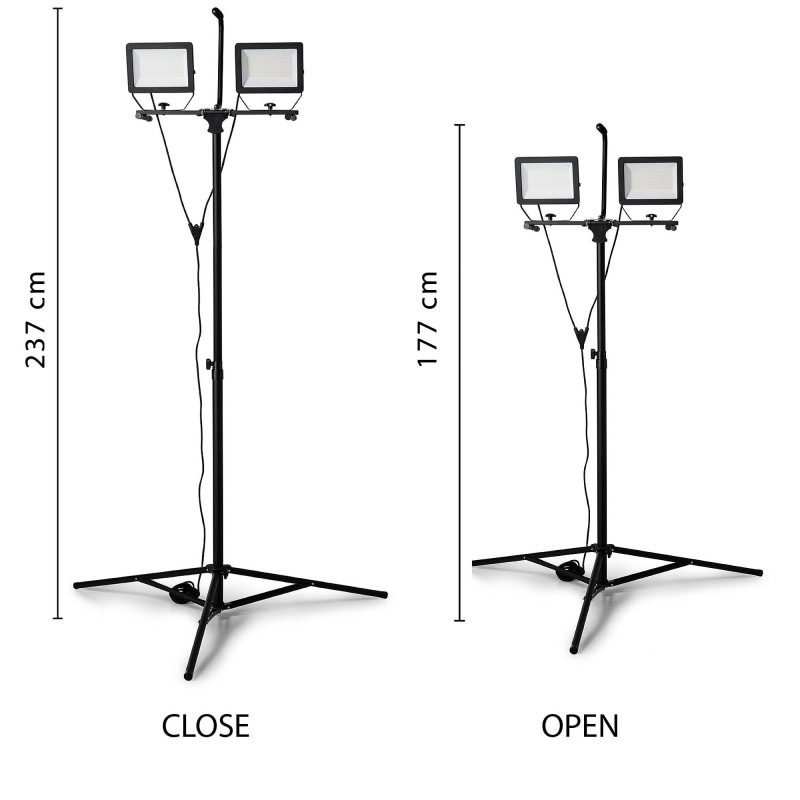 Spot LED sur trépied MINOS 2x100W 17 000 lumens IP65 extérieur - VELAMP - ST755NG