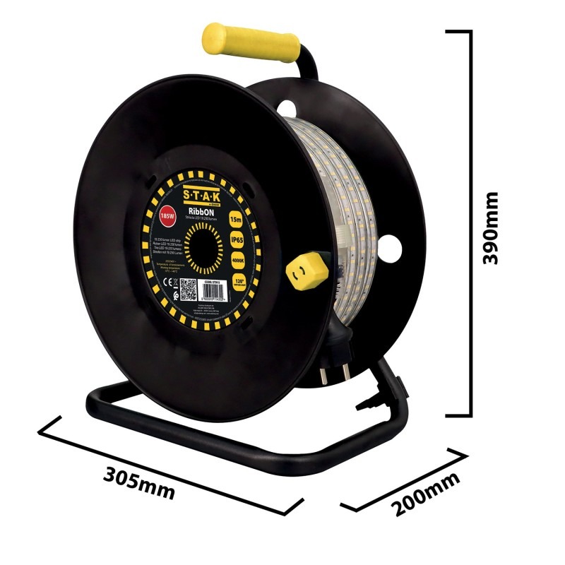 Bandeau LED RIBBON 25 m 32000 lm IP65 avec enrouleur - VELAMP - ST925