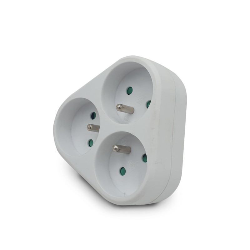 Multiprise Triplite triangulaire 3 prises 16A avec terre - VELAMP - TRIPLITE