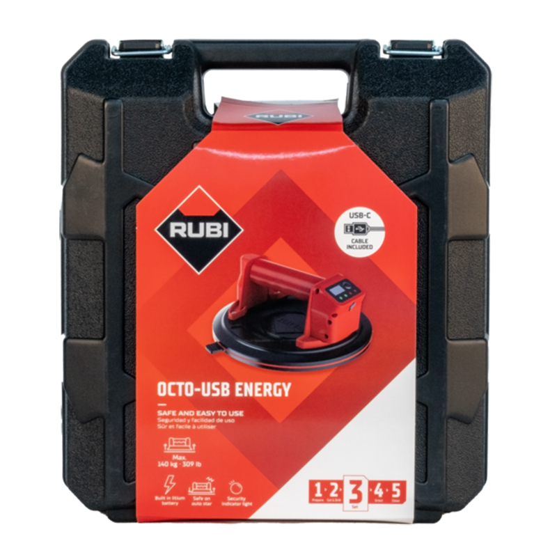 Ventouse à batterie charge 140 kg RUBI pour carrelage OCTO - 66967