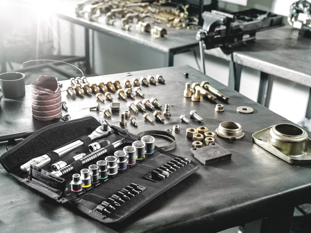 Jeu cliquet Metal avec levier d'inversion, à carré 3/8