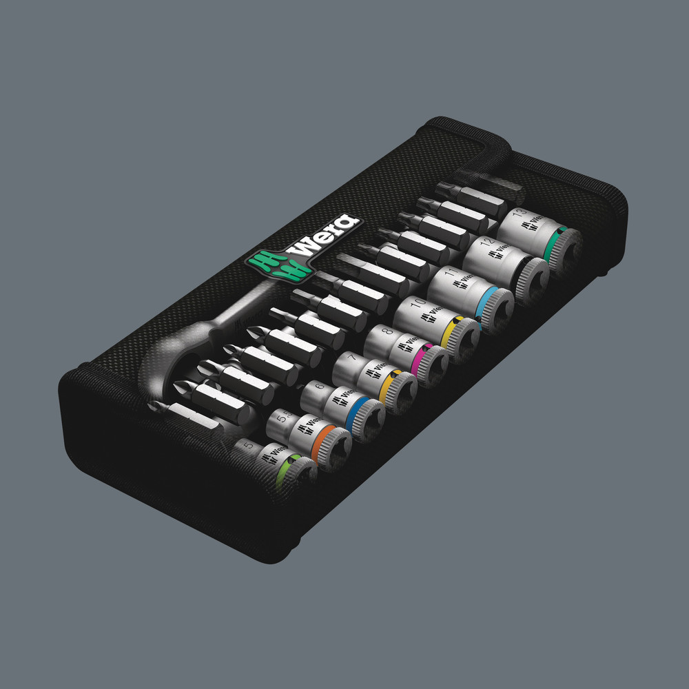 Jeu cliquet Metal avec carré mâle traversant, à carré 1/4