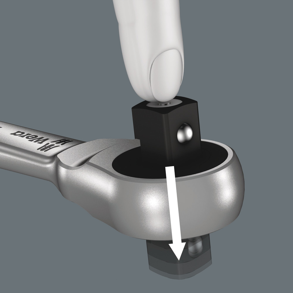 Cliquet Metal avec carré mâle traversant, à carré 1/2