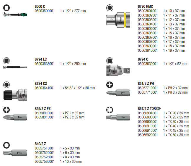 Jeu de clés à cliquet WERA 8100 SC 6 Zyklop Speed, lecteur 1/2