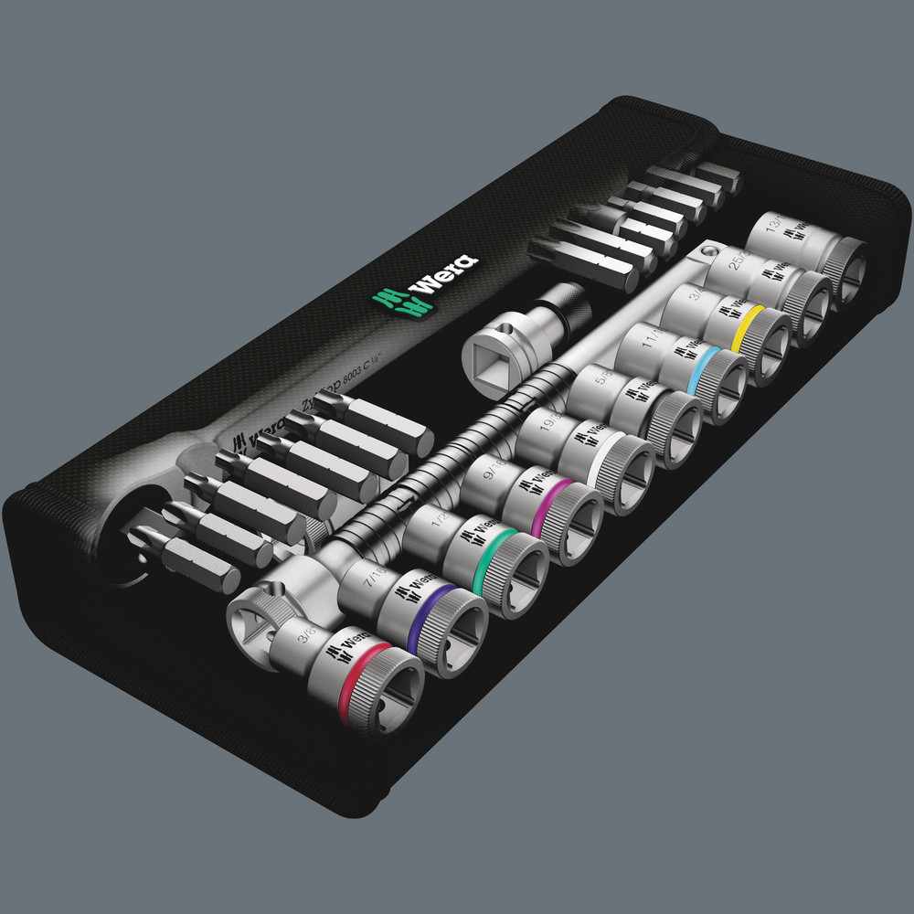 Jeu cliquet Metal avec carré mâle traversant, à carré 1/2