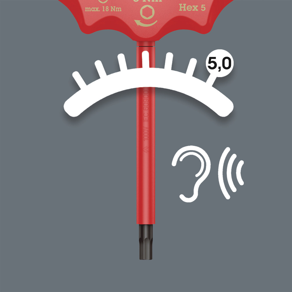 Hex Indicateur de couple isolé 400 i Hex 5,0 / 5,0 Nm WERA - 05004981001
