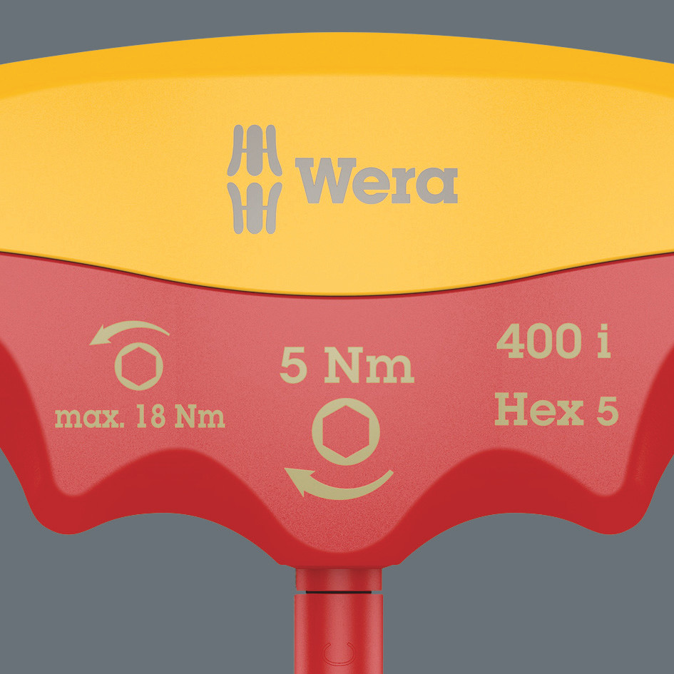 Hex Indicateur de couple isolé 400 i Hex 5,0 / 5,0 Nm WERA - 05004981001