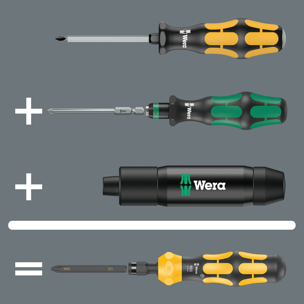 Étui pliant avec embouts de 70 mm de long Kraftform Kompakt 900 Imperial Set 1 Wera - 05018111001