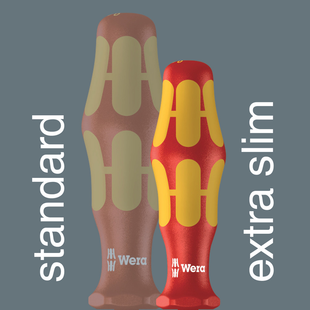 Tournevis VDE isolé pour vis PlusMinus (Pozidriv/à fente), avec lame à diamètre réduit 165 iSS PZ/S 1 x 80 mm WERA - 05020132001