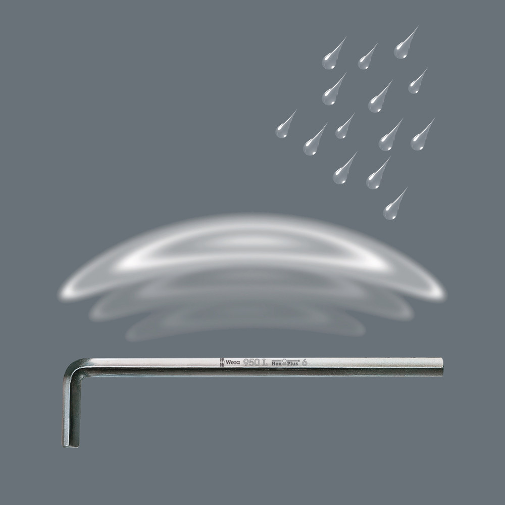 Clés mâles coudées, syst. métrique, chromées 950 L Hex-Plus 10,0 WERA - 05021640001