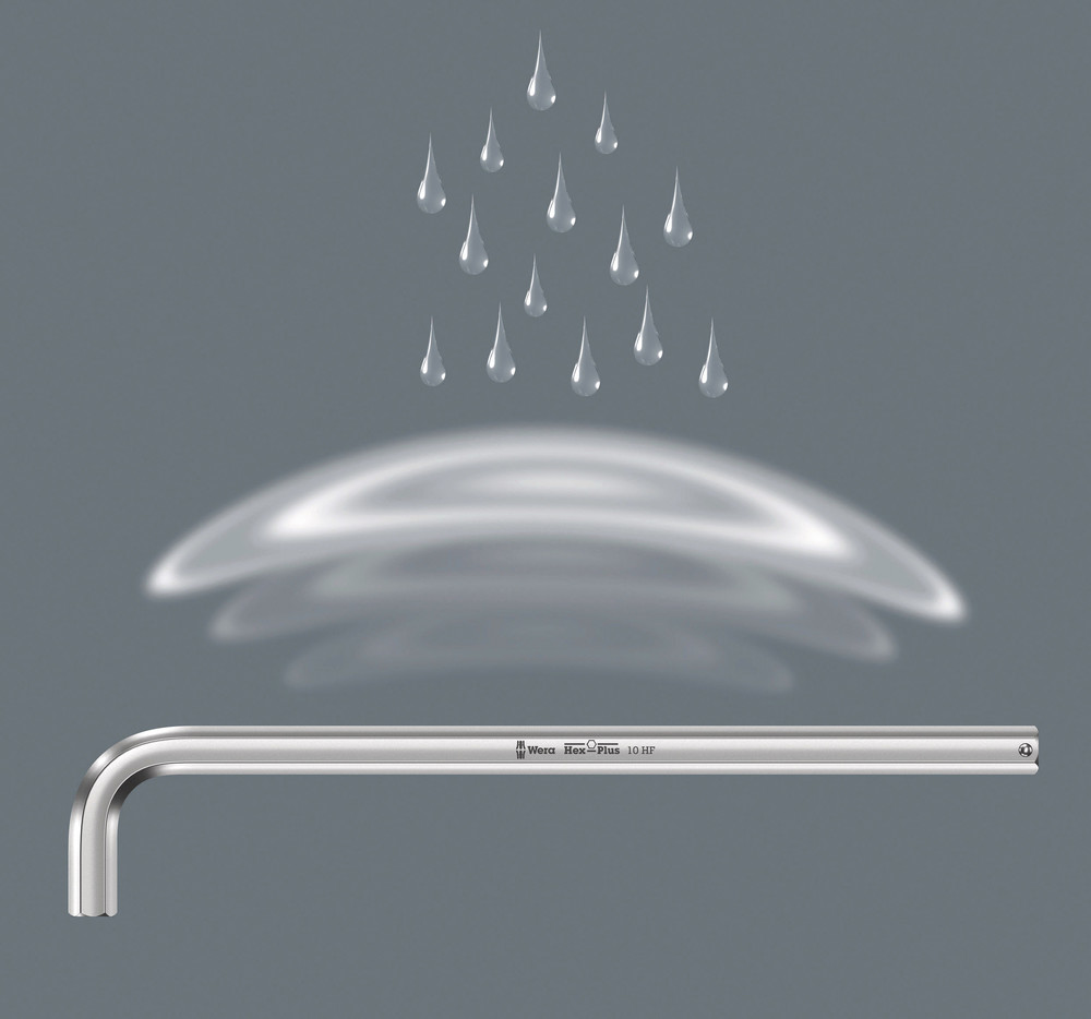 Hex-Plus HF 1 Jeu de clés mâles coudées, syst. métrique, chromées, avec fonction de retenue 950/9 L Hex-Plus HF 1 WERA - 05022130001