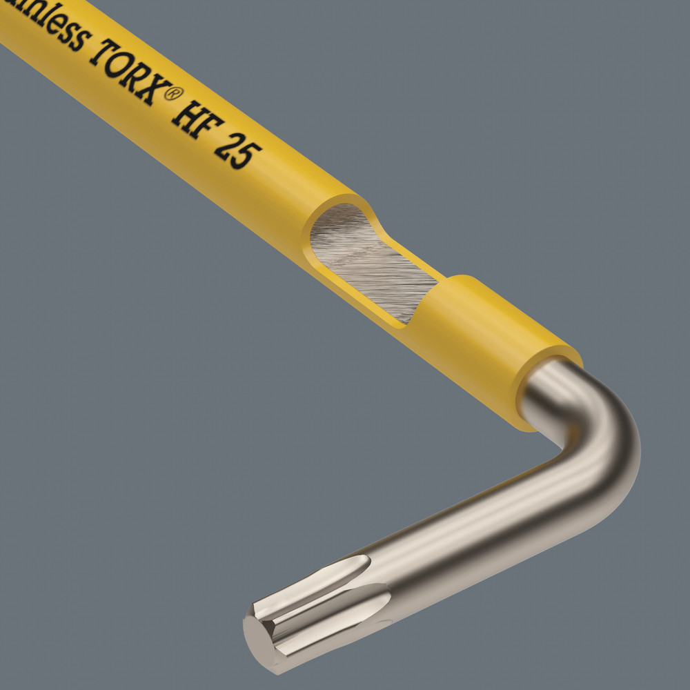 Clés mâles coudées avec fonction de retenue, version longue, acier inoxydable 3967 SXL HF TORX 8 WERA - 05022680001