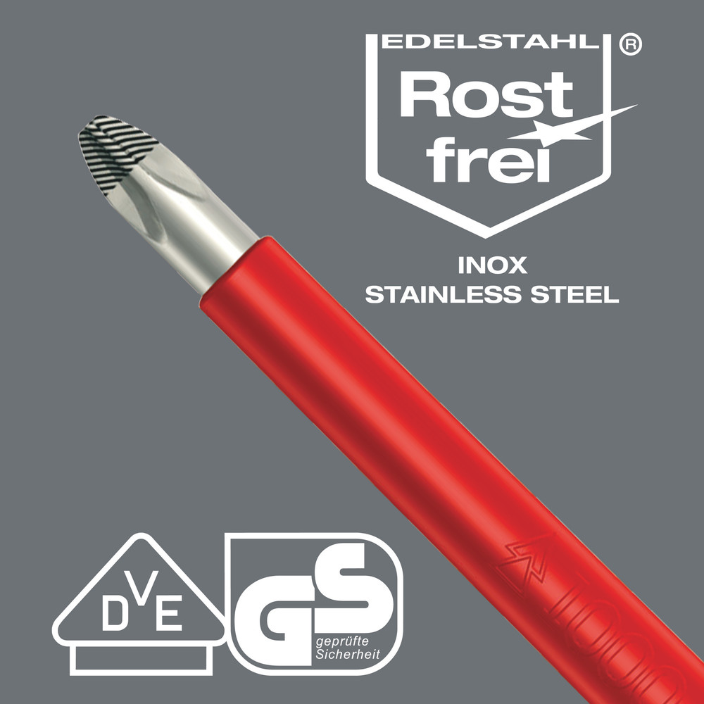 Tournevis isolé pour vis à fente, acier inoxydable 3160 i 0,6 x 3,5 x 100 mm WERA - 05022730001